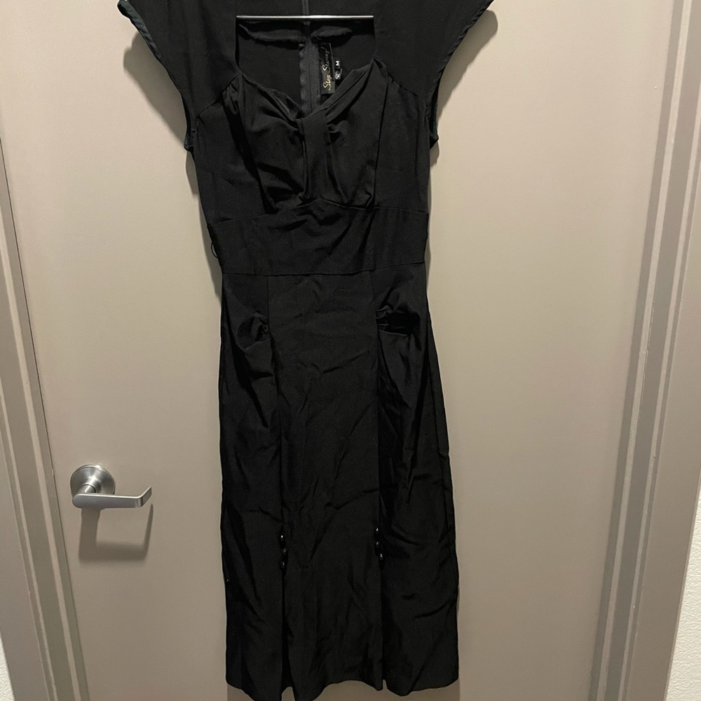 Stop Staring all black dress